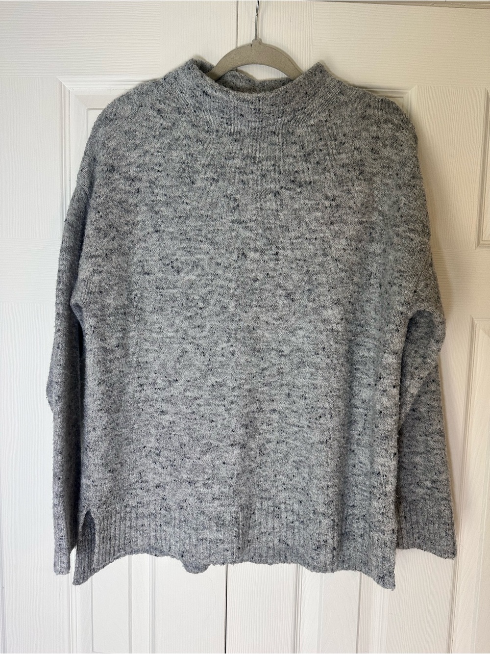 Well Worn Heather Grey Mock Neck Sweater